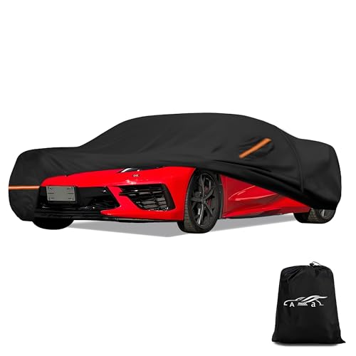 Image of Amooca Car Covers Custom Fit for Chevrolet Corvette C3 C4 C5 C6 C8 Waterproof Sun-Proof All Weather for Automobiles Snow Cover 420D with Door Zipper Cotton Lining