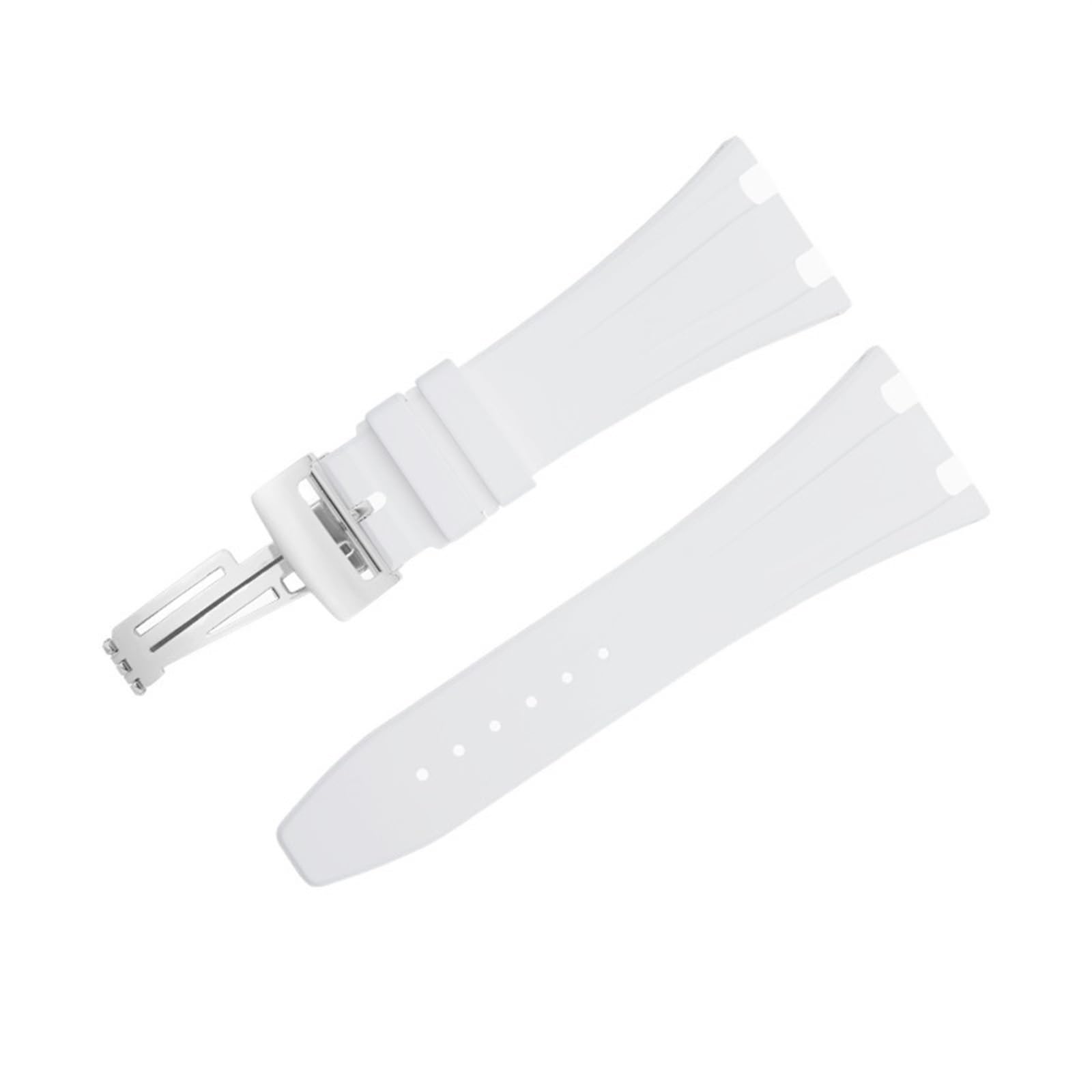 28mm miękka guma fluorowa FKM guma pasuje do paska AP 26170 26176 25940 dla Audemars Piguet pasek do zegarka składane bransoletki z klamrą