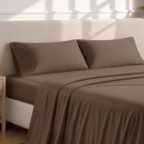 Image of Bare Home Microfiber Pillow Cases - King Size Set of 2 - Cooling Pillowcases - Double Brushed - Cocoa Pillowcases Two Pack - Easy Care (King Pillowcase Set of 2, Cocoa)