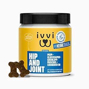 Hip & Joint – hochkonzentrierte Gelenktabletten für Hunde als Leckerli mit Grünlippmuschel Hund, Glucosamin, Chondroitin & MSM – 60 leckere Snacks (270g) mit Huhn