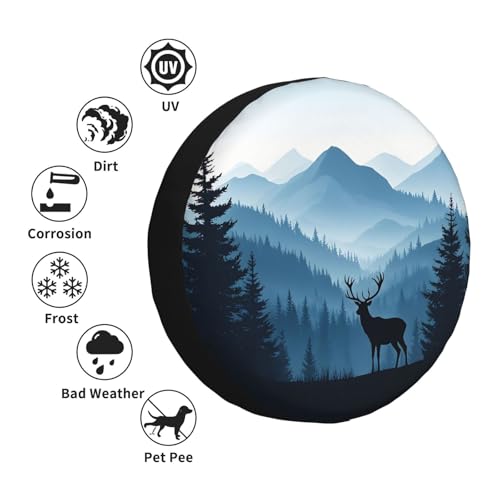 Image of IBILIU Pink Flamingo Spare Tire Cover,Bird Palm Trees Sunset Animal Tire Cover Wheel Protectors Weatherproof Universal Fit for Cars Trailer RV SUV Camper Truck - 15 Inch