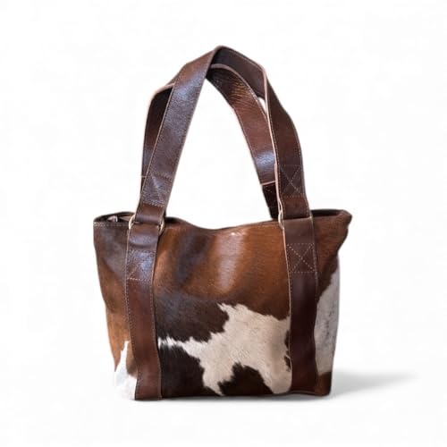 Bolso tote de cuero vintage marrón Ranch Junkie miniatura 1