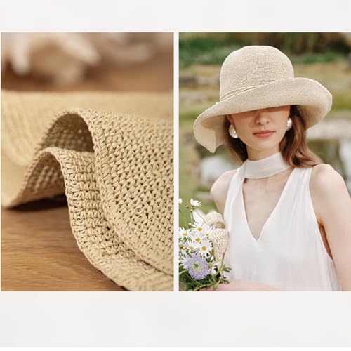 Sombrero de Playa de Paja Raffia para Mujer KORADI miniatura 5