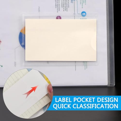 Envelopes de plástico A5, pacote com 12 pastas de arquivos A5, envelopes transparentes de poliéster,