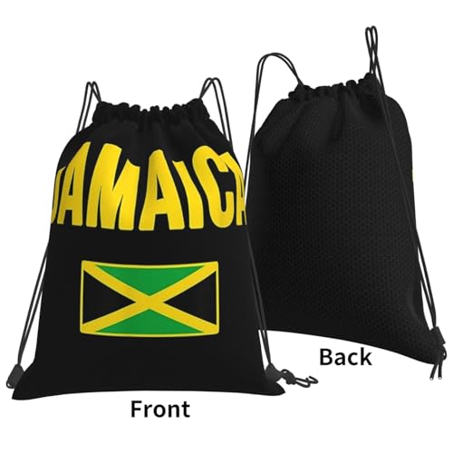Cute Jamaica Flag Drawstring Backpack Sports String Bag Women Men Jamaican Drawstring Bags for Gym Sport Yoga3