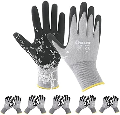 EMERIT 2 Packs Bamboo Garden Gloves for Women, Nitrile Coated Working Glove for Gardening, Fishing, Clamming…