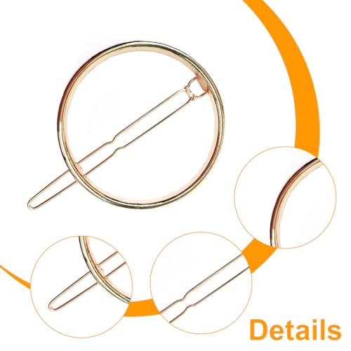 HSIXHAF 1 pcs Kreis Haarspange Hohl Rund Gold Haarklammer Haarnadel Minimalistische Bobby Pin Rost- und korrosionsbeständige Haarnadel aus Legierung für Gilrs und Frauen, Mit Samtbeutel