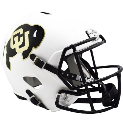 Colorado Buffaloes Matte White Riddell Speed Replica Full Size Football Helmet - New in Riddell Box