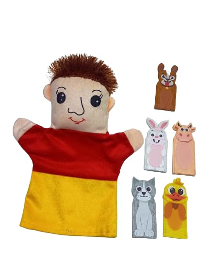Animal Finger and Hand Puppet for Kids | Soft Hands Finger & Hand Puppets Game for Autistic Children, Great Family Parents Talking Story Set | Set of 6-image-26