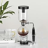 Cafetera de sifón de Vidrio de borosilicato, 5 Tazas (500 ml), cafetera de vacío con Soporte de Acero Inoxidable y Resistencia a Altas temperaturas, Ideal para los Amantes del café