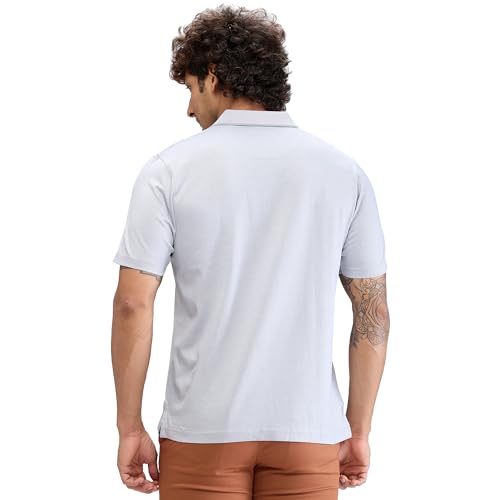 Image of Colorplus Men's Comfort Fit Solid Pattern Pure Cotton Plain Collar Half Sleeve Casual T-Shirt