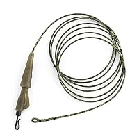 Lot 6 Leadcore Avec Clip Sécurité Alwonder - Bas De Ligne Carpe Camouflage Pour Pêche Herbes Et Fond