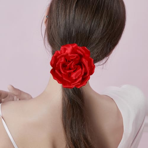 4334 red rose hair clip large flower brooches for women  charming flowers pins for clothes  turn heads with stylish rose hair clip flower brooch pin for clothes amp clips for woman
