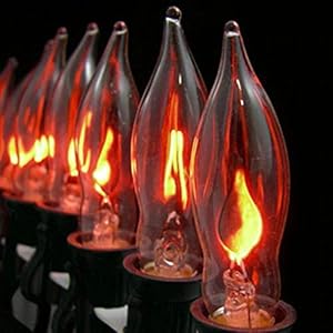 Flicker Flame Light Bulb, Flame Shaped Bulb Dances with a Flickering Orange Glow, E12 Flame Candelabra Light Bulbs, 12 Pack Flicker Flame Light Bulb Flame Shaped Bulb Dances with a Flickering Orange Glow E12 Flame Candelabra Light Bulbs 12 Pack