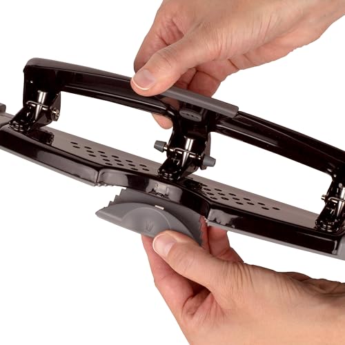 Image of Swingline 3 Hole Punch, 12 Sheet Capacity Three Hole Puncher 3 Ring, Paper Punch, SmartTouch Low Effort, Alignment Guide, Black & Silver (74134)