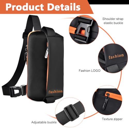 Image of GUSTAVE Waist Bag for Men Women with Adjustable Strap, Sling Bag Cross Body Bag Large Waterproof Oxford Cloth Chest Bag Fanny Pack for Hiking Travel Camping Running Sports Outdoors