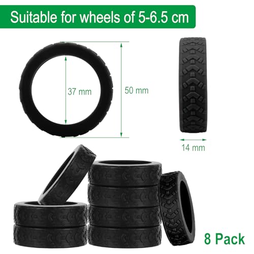 Gepäckradabdeckungen 8 Stück Schwarz Gepäckradschutz Reisekoffer-Radabdeckung Gepäck Koffer Räder Abdeckung für Schutz Koffer Schutzhülle Kofferrollen Gummischutz für Reduziert Lärm