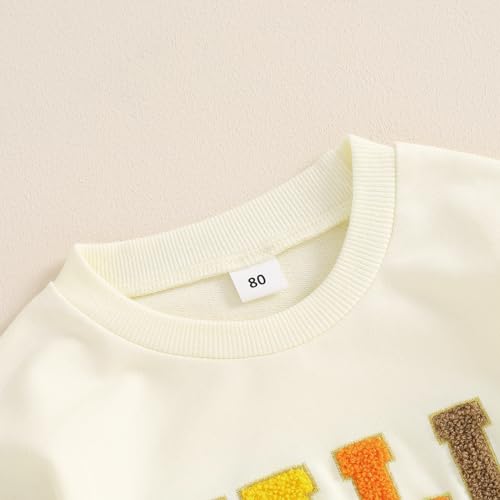 toddler girl boy fall baby outfit embroidered halloween sweatshirt oversized pullover sweater pumpkin clothes