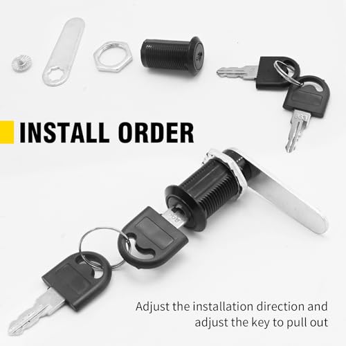 Image of UOIENRT 3 Pack RV Storage Locks with Keys, 1-1 /8-inch RV Drawer Tongue Lock for Storage Door File Cabinet Toolbox, Zinc Alloy
