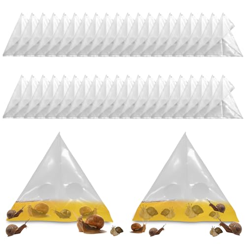 Asfode Lot de 40 pièges à limaces et escargots de jardin, protection contre les limaces, les escargots et les escargots, en plastique, pour salade, fraise, hygiéniques, transparents, jetables et