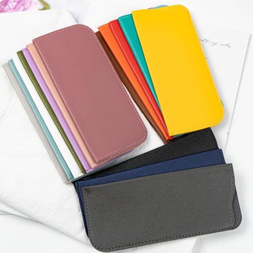 Image of 30 Pcs PU Leather Eyeglass Case, Soft Eyeglass Cases, Slim Eyeglass Case, Pocket Glasses Case for Women