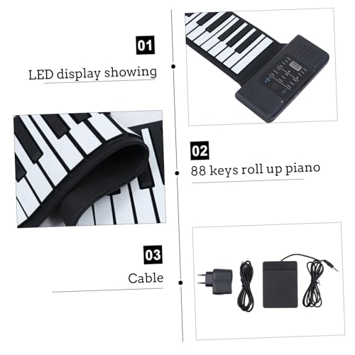 TOYANDONA 1 Jeu De 88 Rouleaux 88 touches de piano instrument de musique piano pour débutant piano électronique roulé à la main piano roulé à la main Piano pliable 88 touches Plastique Black - Les Beatles, Paul McCartney, John Lennon, RIngo Starr, George Harrison TOYANDONA 1 Jeu De 88 Rouleaux 88 touches de piano instrument de musique piano pour débutant piano électronique roulé à la main piano roulé à la main Piano pliable 88 touches Plastique Black – Image 5