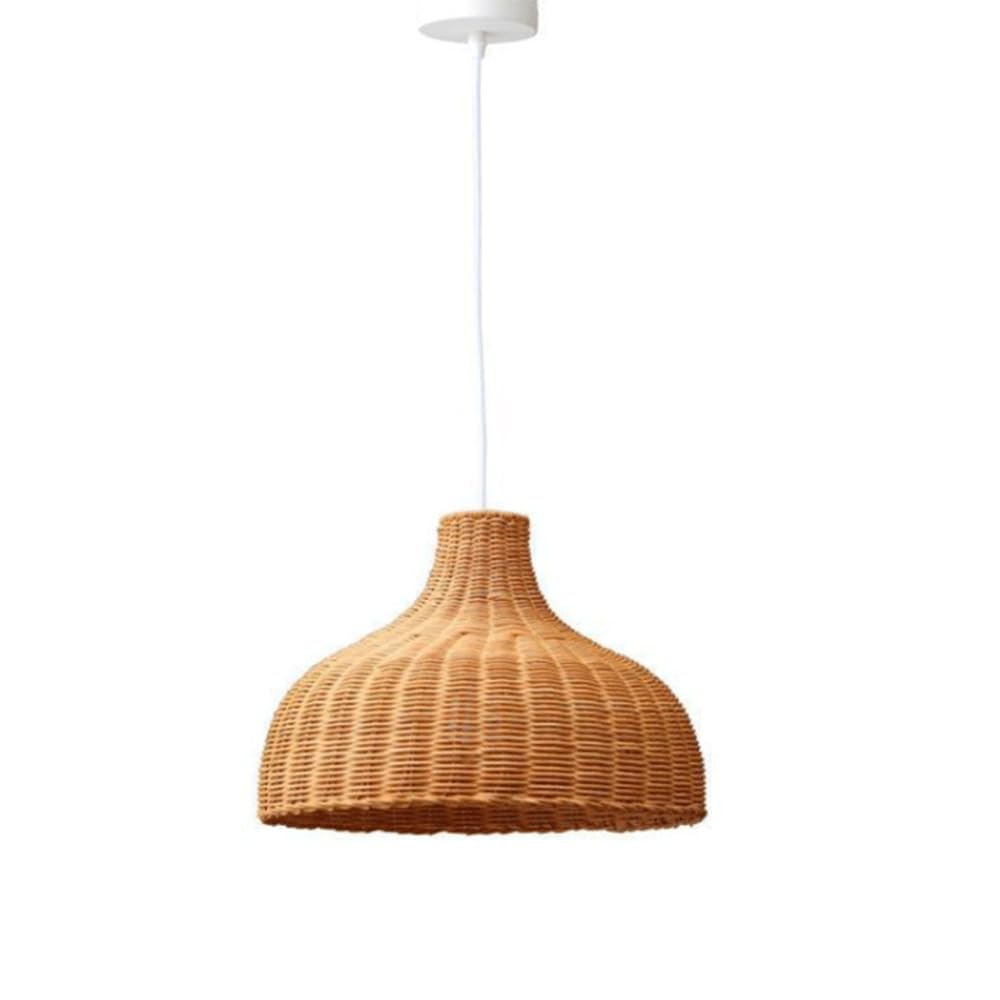 Ynahzaok Natural Hand-Woven Rattan Chandelier Rattan Art Hanging Lamp Vintage Southeast Asia Style Pendant Light With Adjustable Suspension Line For Kitchen Island Bedroom Farmhouse Dining Room