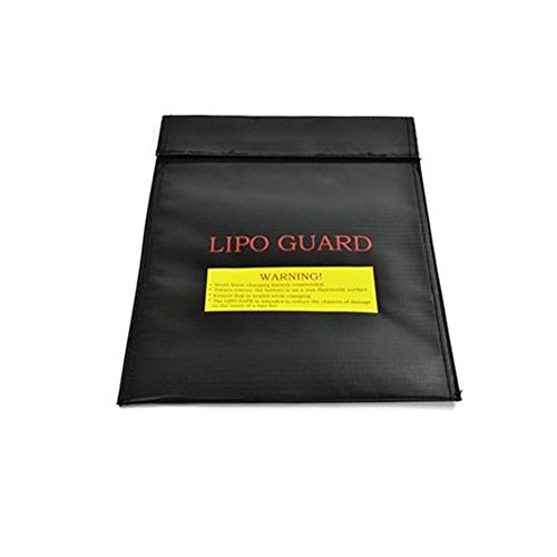 Mallofusa Small LiPo Battery Guard Sleeve/Bag Fireproof Safe Safety Charge Charging Pouch Case for Charge & Storage Black