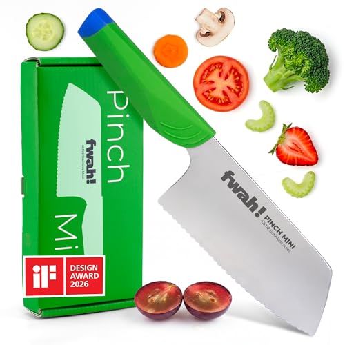 FWAH! Pinch Mini Toddler Chef Knife - Safety Knife for Real Cooking Age 3+