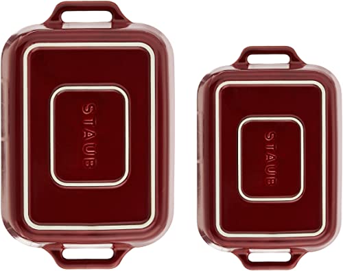 Staub Ceramics Rectangular Baking Dish Set, 2 Pc, Red #TOP2