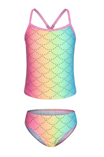 Image of Girls Two Piece Tankini Swimsuits Tie Dye Bathing Suit Kids Hawaiian Swimwear Set 3-16 Years
