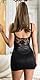 Koucla Wet Look Trägerkleid Zipper Minikleid V-Neck Clubkleid V-Ausschnitt Partykleid Ärmellos mit Spitze One Size (Einheitsgröße)