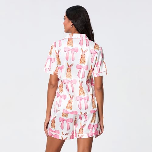 Image of Yiulangde Cowboys Boot Pajamas for Women Y2k 2 Piece Heart Bow Preppy Pjs Coquette Short Sleeve Shirts Matching Pj Shorts Set