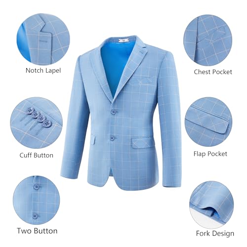 Men's Suit 3 Piece Plaid Suits for Men Two Buttons Blazer Jacket Vest Pant Suit Tuxedo Set for Wedding Business Prom3