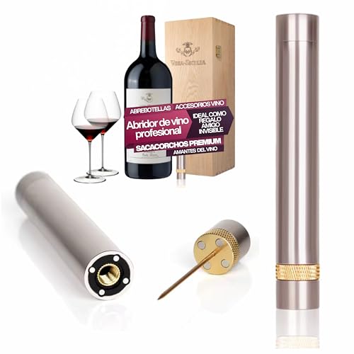 Sacacorchos Aire Presión Profesional Acero Inoxidable Abrebotellas Premium Regalo Hombre Original Accesorio Vino Tinto Fácil Uso Sin Esfuerzo Elegante Abridor Botellas Regalo dia del padre