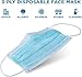 Jumbl Face Mask [150 Pack] Single Use Disposable Blue Face Mask, 3-Ply Masks with Elastic Earloops