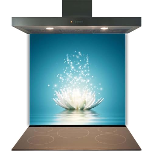 Image of Glass Splashback for Kitchen Toughened Heat Resistant Cooker Tile - Design 2011-60cm (w) x 40cm (h) - Silicone Fixing