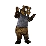 Beaver Gopher Cartoon Costume Mascot Plush with Mask for Adult Cosplay Party Halloween Dress Up