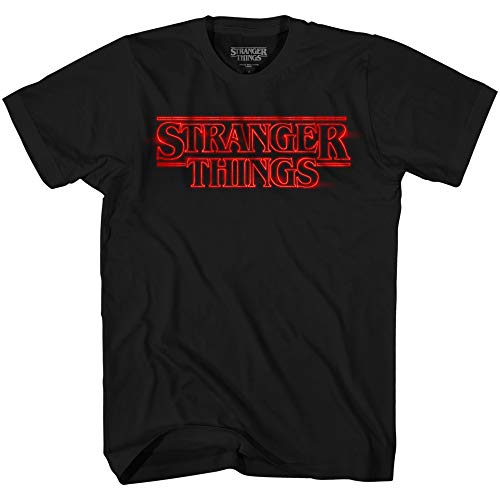 Stranger Things Camiseta adulta com logotipo clássico Eleven, Preto, M