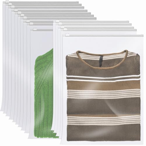 Zip Lock Bags, 20Pcs 40x30cm Large Ziplock Bags for Clothes Reusable Travel Clothes Storage Bags Hospital Bag Organiser Pouches Luggage Bags for Shoes, Cosmetics, Suitcase