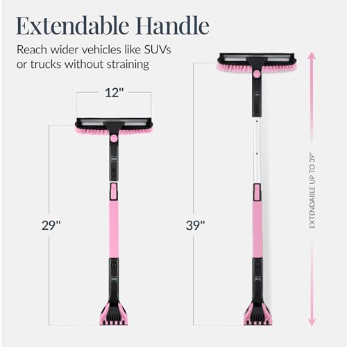 image for Best Choice Products 4 in 1 Snow Brush with Shovel, Squeegee & Ice Scr