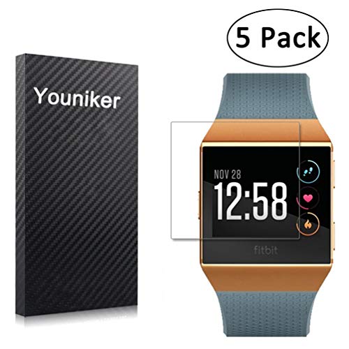 Youniker - Confezione da 5 pellicole protettive per schermo Fitbit Ionic per Fitbit Ionic HD, copertura completa, antigraffio, anti-impronte, senza bolle