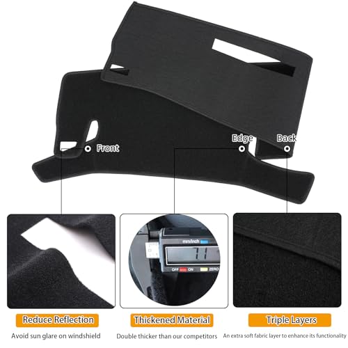 BLIBLIUNIT Dash Cover Mat Custom Fit for 1986-1993 Chevy Chevrolet S10 Blazer/GMC S15 Jimmy Sonoma/91-94 Olds Oldsmobile Bravada,Dashboard Cover Pad Carpet (86-93 Black) by BLIBLIUNIT - Used condition - Image 3