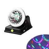 Solar Charging Colorful Magic Ball RGB Atmosphere Light, Solar-Powered Multi Colors LED Atmosphere Disco Stage Light for Garden, Party, Wedding, Outdoor/Indoor Decorations (Black)