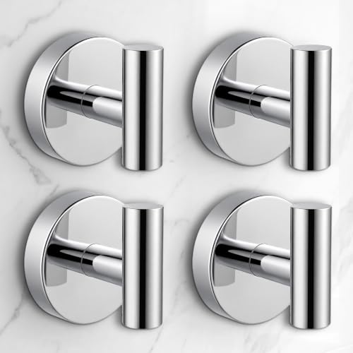 Image of Shower Hooks for Inside Shower,No-Drill Removable&Reusable Towel Hooks for Bathroom,Heavy Duty Suction Cup Hooks for Glass Window,4 Packs(Mirror)