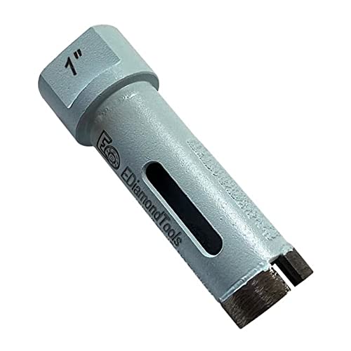 1" High Performance Diamond Core Bit for Natural/Engineered Stones, 2.4" Drilling Depth, Vacuum-Brazed Side Protection, 5/8"-11 Threaded Arbor