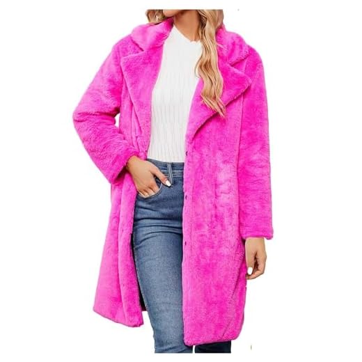 Femme Manteau en Fausse Fourrure Mi-Longue Veste en Fausse Chaude Mode Veste Manteau d'hiver en Fausse Fourrure Col Carré Longue Fausse Fourrure Femmes Manteau Fausse Fourrure Hiver Grande Taille