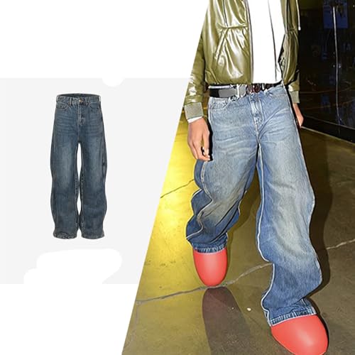 Washed and Worn-Out Long Pants, Unisex Jeans2
