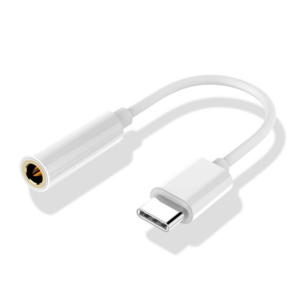REY Adattatore cavo convertitore USB C 3.1 maschio a Jack 3.5 mm femmina, Bianco