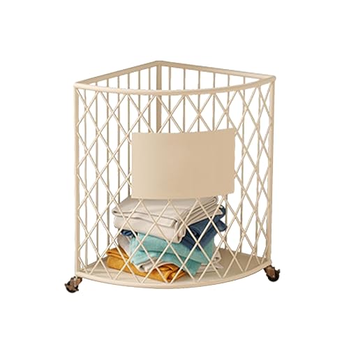 Panier à linge sale de salle de bain scandinave en fer pour optimiser les petits espaces